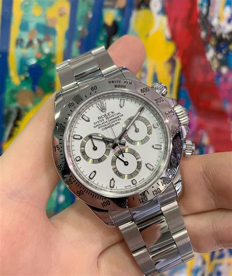 rolex two tone white dial|rolex daytona 116520 white dial.